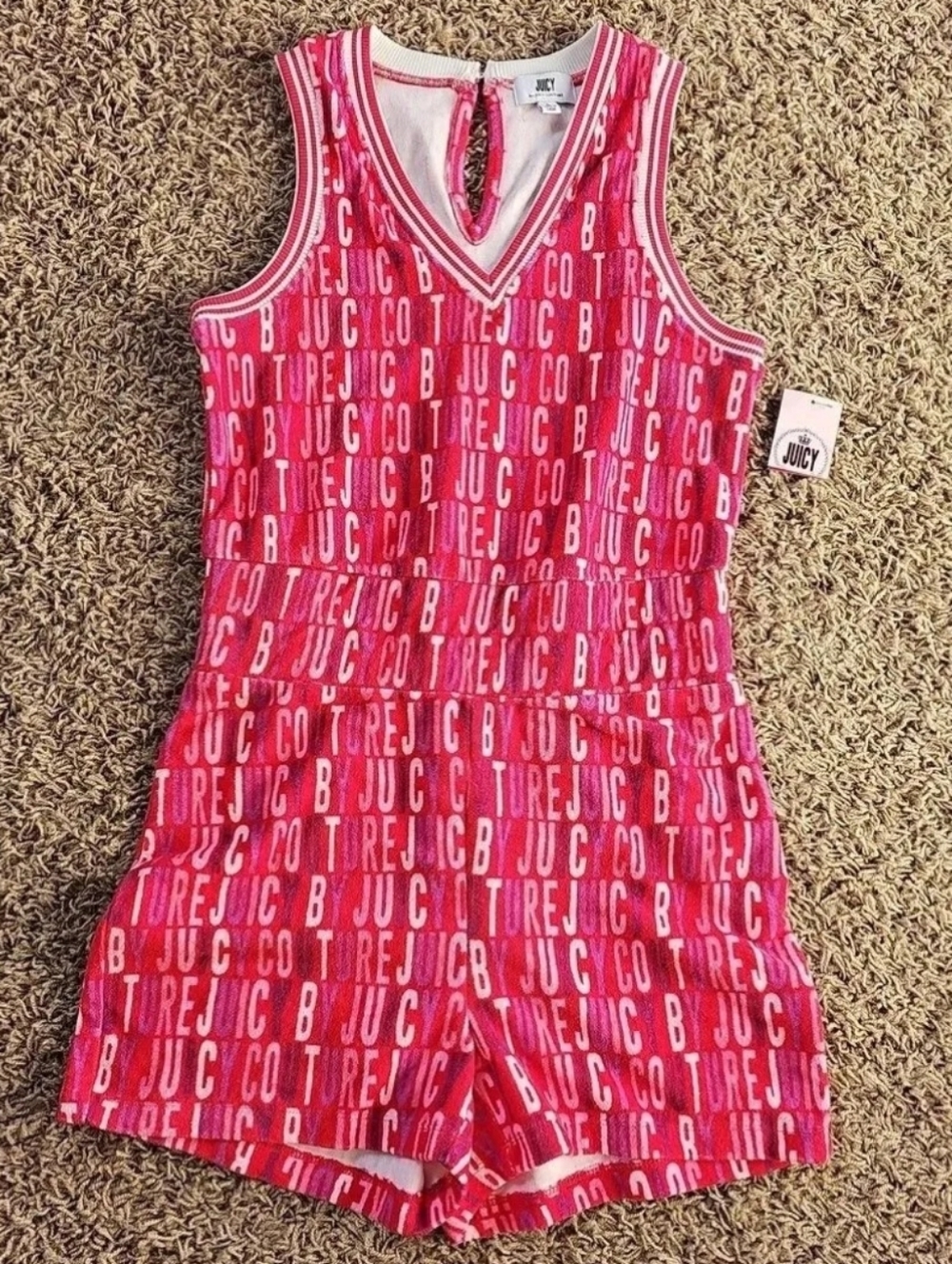 NWT Juicy By Juicy Couture Romper Terry Cloth Medium Sleeveless Tank Shorts